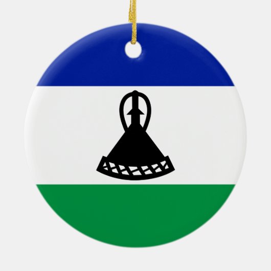 Vlag van Lesotho Keramisch Ornament (Achterkant)