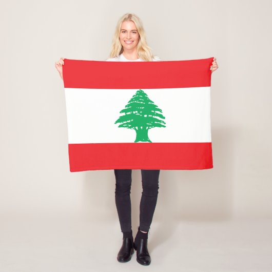Vlag van Libanon Fleece Deken (In situ)