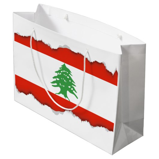 Vlag van Libanon Groot Cadeauzakje (Achterkant Gekanteld)