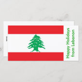 Vlag van Libanon, prettige feestdagen (plural:) Feestdagenkaart (Voorkant / Achterkant)