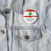 Vlag van Libanon Ronde Button 5,7 Cm (In situ)