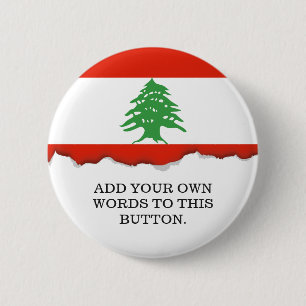 Vlag van Libanon Ronde Button 5,7 Cm