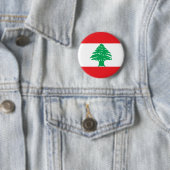 Vlag van Libanon Ronde Button 5,7 Cm (In situ)
