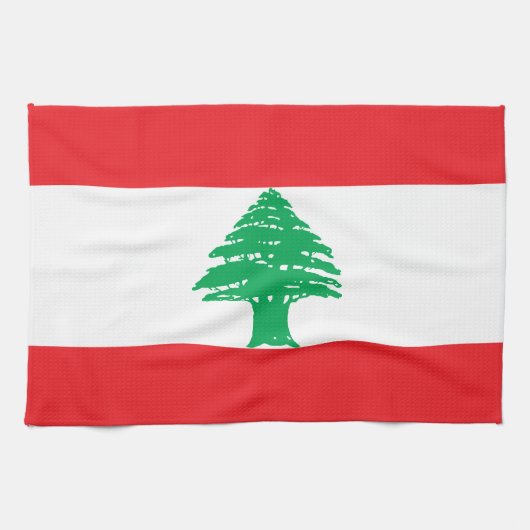 Vlag van Libanon Theedoek (Horizontaal)
