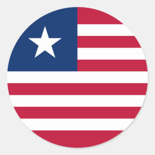 Vlag van Liberia Ronde Sticker
