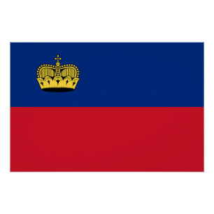 Vlag van Liechtenstein Perfect Poster