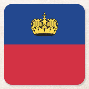 Vlag van Liechtenstein Vierkante Kartonnen Onderzetter