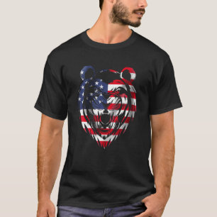Vlag van Lion Patriot Verenigde Staten van Amerika T-shirt