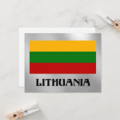 Vlag van Litouwen (geëtiketteerd) Kaart (Voorkant / Achterkant in situ)