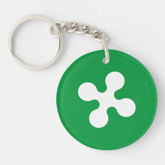 Vlag van Lombardia (Italië) Sleutelhanger (Voorkant)