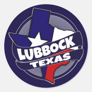 Vlag van Lubbock in Texas breekt stickers
