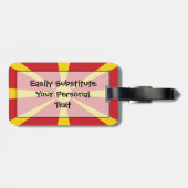Vlag van Macedonië - Eenvoudige identiteitskaart p Bagagelabel (Achterkant horizontaal)