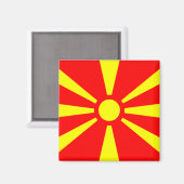 Vlag van Macedonië Magneet (Voorkant / Achterkant)