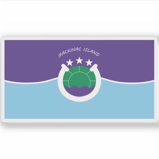 Vlag van Mackinac Island, Michigan Sticker (Voorkant)
