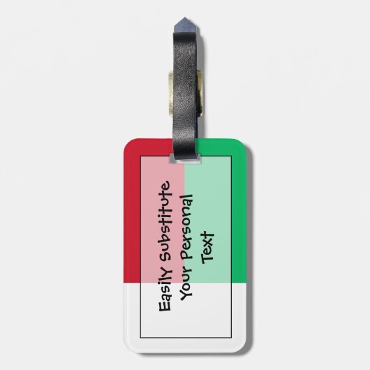 Vlag van Madagascar Easy ID Personal Bagagelabel (Achterkant verticaal)