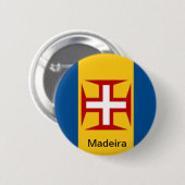 Vlag van Madera Ronde Button 5,7 Cm (Voorkant /achterkant)
