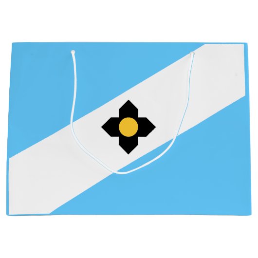 Vlag van Madison, Wisconsin Large Gift Bag Groot Cadeauzakje (Voorkant)