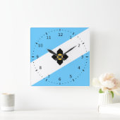Vlag van Madison, Wisconsin Square Wall Clock Vierkante Klok (Huis)