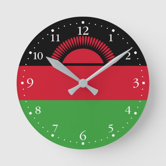 Vlag van Malawi Ronde Klok (Voorkant)