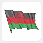 vlag van Malawi Vierkante Sticker (Voorkant)