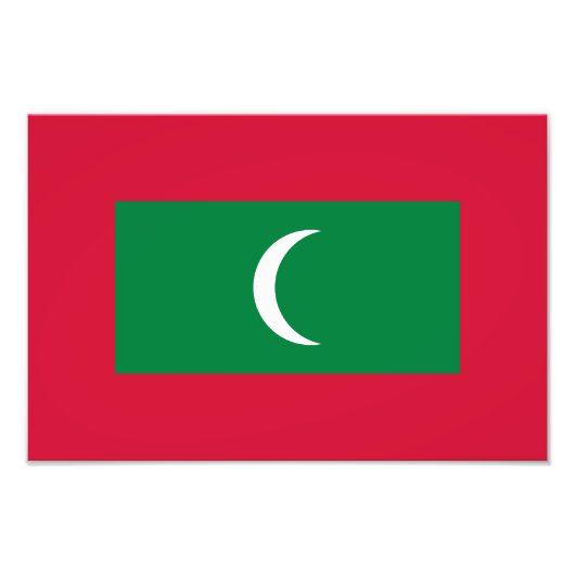 Vlag van Malediven Foto Afdruk (Voorkant)