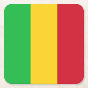 Vlag van Mali Vierkante Kartonnen Onderzetter