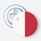 Vlag van Malta Button Flesopener (Voorkant)