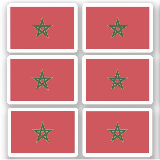 Vlag van Marokko - een collectie Sticker (Voorkant)