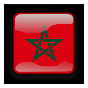 Vlag van Marokko Perfect Poster