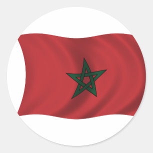 Vlag van Marokko Ronde Sticker
