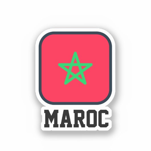Vlag van Marokko Sticker (Voorkant)