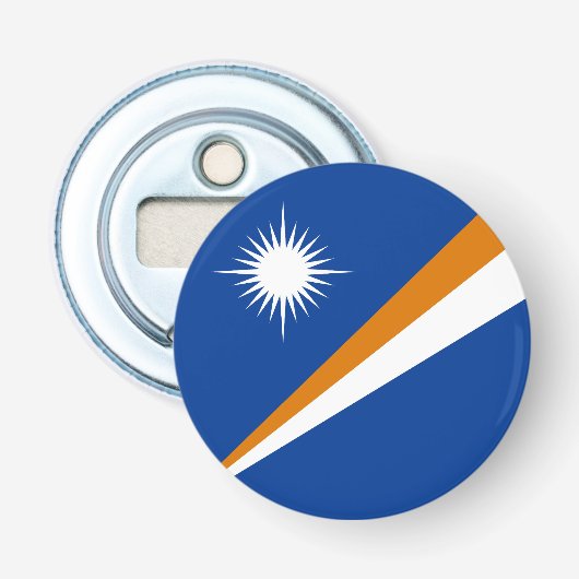 Vlag van Marshalleilanden Button Flesopener (Voorkant)