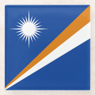 Vlag van Marshalleilanden Glazen Onderzetter