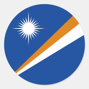 Vlag van Marshalleilanden Ronde Sticker