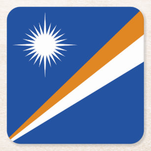 Vlag van Marshalleilanden Vierkante Kartonnen Onderzetter