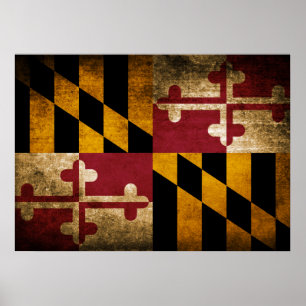 vlag van Maryland Poster