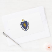 vlag van Massachusetts Rechthoekige Sticker (Envelop)