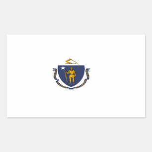 vlag van Massachusetts Rechthoekige Sticker