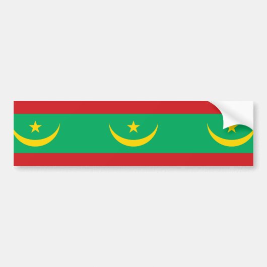 Vlag van Mauritanië Bumpersticker (Voorkant)
