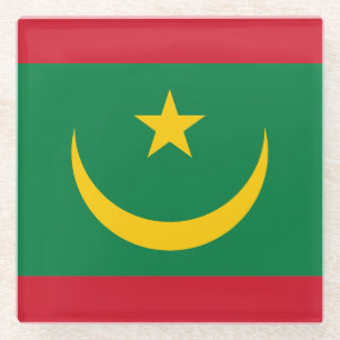 Vlag van Mauritanië Glazen Onderzetter