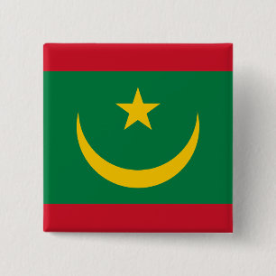 Vlag van Mauritanië Vierkante Button 5,1 Cm