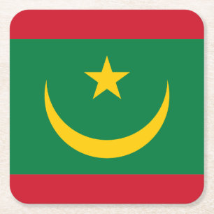 Vlag van Mauritanië Vierkante Kartonnen Onderzetter