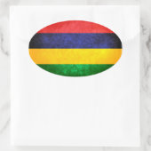 Vlag van Mauritius Ovale Sticker (Tas)