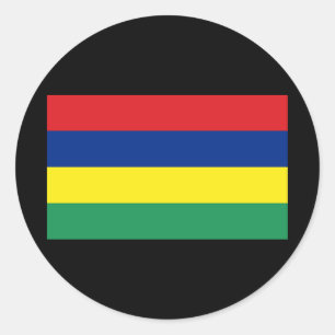 Vlag van Mauritius Ronde Sticker