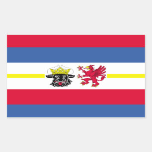 Vlag van Mecklenburg-Western Pommeren Rechthoekig Rechthoekige Sticker