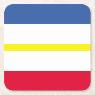 Vlag van Mecklenburg-Western pommeren Square Paper Vierkante Kartonnen Onderzetter