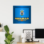Vlag van Melilla Poster (Thuiskantoor)