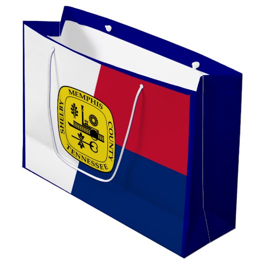 Vlag van Memphis, Tennessee Large Gift Bag Groot Cadeauzakje (Voorkant Gekanteld)