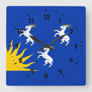 Vlag van Merionethshire Square Wall Clock Vierkante Klok