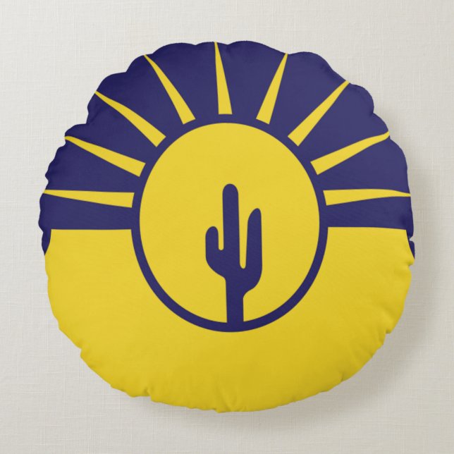 vlag van Mesa (Arizona) Rond Kussen (Voorkant)